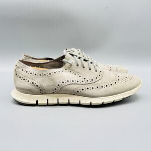 Cole Haan Shoes Womens 9.5 Gray Suede Zerogrand Wingtip Oxford Sneakers Brogue
